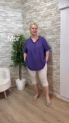 1164 ŞALAŞ KALIP MÜSLİN BLUZ- MOR