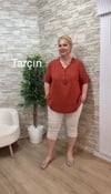 1164 ŞALAŞ KALIP MÜSLİN BLUZ- TARÇIN