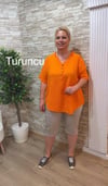 1164 ŞALAŞ KALIP MÜSLİN BLUZ- TURUNCU