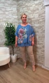 1169 İTALYAN ÇİFT KATLI PAMUK BLUZ-MAVİ
