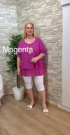 1177 İTALYAN  ÇİFT KATLI  DÜZ RENK  BLUZ-MAGENTA