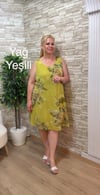 1178 İTALYAN PAMUK KOLSUZ ELBİSE-YAĞ YEŞİLİ