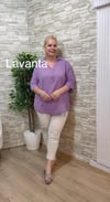 1182 TRUVAKAR KOL MÜSLİN BLUZ-LAVANTA