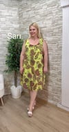 1183 İTALYAN KOLSUZ RAHAT KALIP ELBİSE-SARI