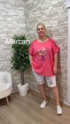 1188 İTALYAN HAYAT AĞACI DESEN PAMUK KETEN BLUZ-MERCAN