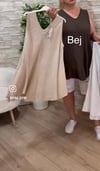 1195 İTALYAN KOLSUZ SALAŞ TUNİK-BEJ