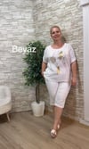 1199 İTALYAN ÇİZİM DETAYLI BLUZ-BEYAZ