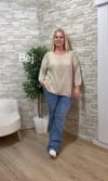 1245 SALAŞ KALIP MERSERİZE BLUZ-BEJ