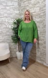 1245 SALAŞ KALIP MERSERİZE BLUZ-FISTIK YEŞİLİ