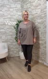 1247 İTALYAN,NAKIŞLI,PAMUK BLUZ-VİZON