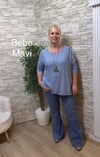 1256 İTALYAN YUVARLAK YAKA SALAŞ BLUZ-BEBE MAVİ