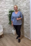 1257 İTALYAN V YAKA İNCE TRİKO-BEBE MAVİ