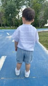 Erkek Bebek Müslin Şortlu Takım Hakim Yaka Cepli İkili Yazlık Takım