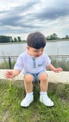 Erkek Bebek Müslin Şortlu Takım Hakim Yaka Cepli İkili Yazlık Takım
