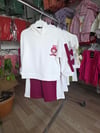 Fiyonglu Diagonal Bebek Takım Bordo