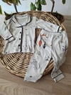 Geyik Baskılı Bebek Pijama Takımı Pamuk Rahat Uyku Takımı  Ön Yazı