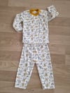 hardal renk pamuklu çocuk pijama takımı