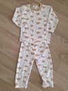 kahve renk pamuklu çocuk pijama takımı
