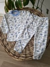 mavi renk pamuklu çocuk pijama takımı
