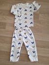 mavi renk pamuklu çocuk pijama takımı