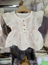Müslin Kız Bebek Elbise Çiçek Desenli Fırfır Kollu 9 12 18 24 Ay