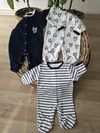 Panda Baskılı %100 Pamuk Bebek Tulum Seti 3 Adet Tek Paket