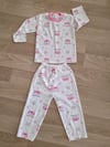 pembe renk pamuklu çocuk pijama takımı