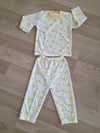 sarı renk pamuklu çocuk pijama takımı