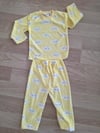 sarı renk pamuklu çocuk pijama takımı