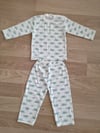 yeşil renk pamuklu çocuk pijama takımı