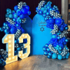 13 Yaş Bar Mitzvah Mavi & Gümüş Balon Süsleme Konsepti