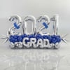 2026 Mezuniyet Balon Buketi Mavi Gümüş GRAD