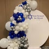 Bar Mitzvah Mavi & Beyaz Yuvarlak Fon Balon Süsleme Konsepti
