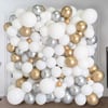 Beyaz Gümüş Gold Balon Duvarı