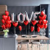 LOVE Gümüş Harfli Kalpli Uçan Balon Süsleme İstanbul