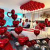 Otel Odası Kırmızı Kalp Balon Süsleme Sevgililer Günü