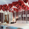 Otel Odası Uçan Kırmızı Kalp Balon Süsleme İstanbul