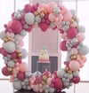 Pembe Gri Çember Balon Arka Fon