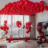 Sevgililer Günü Tavandan Kalp Balon Yağmuru