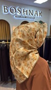 BELLİ Camel Çiçek Desen %100 Twill İpek Eşarp 4319 - 06