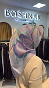 BELLİ Mor Soyut Desen %100 Twill İpek Eşarp 4301 - 83