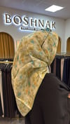 BELLİ Yeşil Çiçek Desen %100 Twill İpek Eşarp 4319 - 82