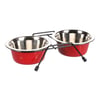 Flamingo Arjun Standlı İkili Çelik Mama Kabı / Kırmızı / 380 ml