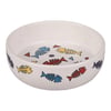 Flamingo Fisk Balık Desenli Seramik Mama Kabı / 375 ml / Beyaz