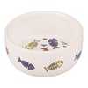 Flamingo Fisk Balık Desenli Seramik Mama Kabı / 325 ml / Beyaz