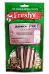 Freshy Sandwich Strips Ördekli ve Morina Balıklı Köpek Ödülü 80g