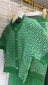 B.Main/ Verde knit button skirt set