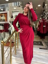 Gold tokalı vatkalı elbise 