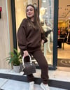 Kahverengi İçi Polarlı Sweatshirt