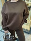 Kahverengi İçi Polarlı Sweatshirt